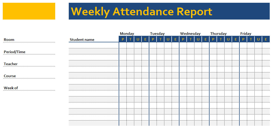 attendance sheet excel template