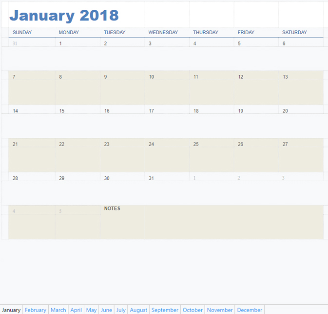 Custom Monthly Calendar Template ExcelTemplate