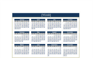 Business Any Year Calendar Template