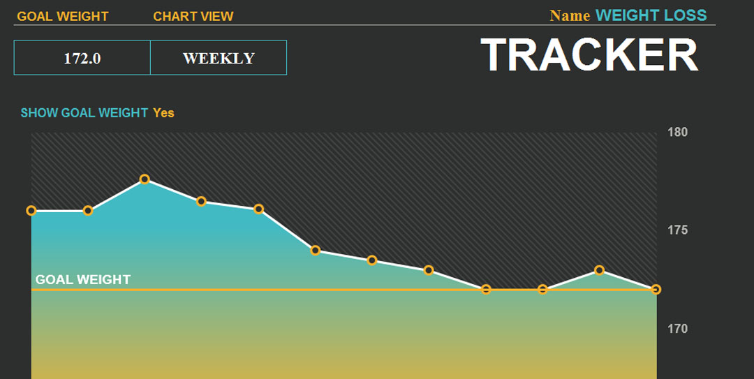 Visual Weight Loss Tracker Chart Template Excel Templates