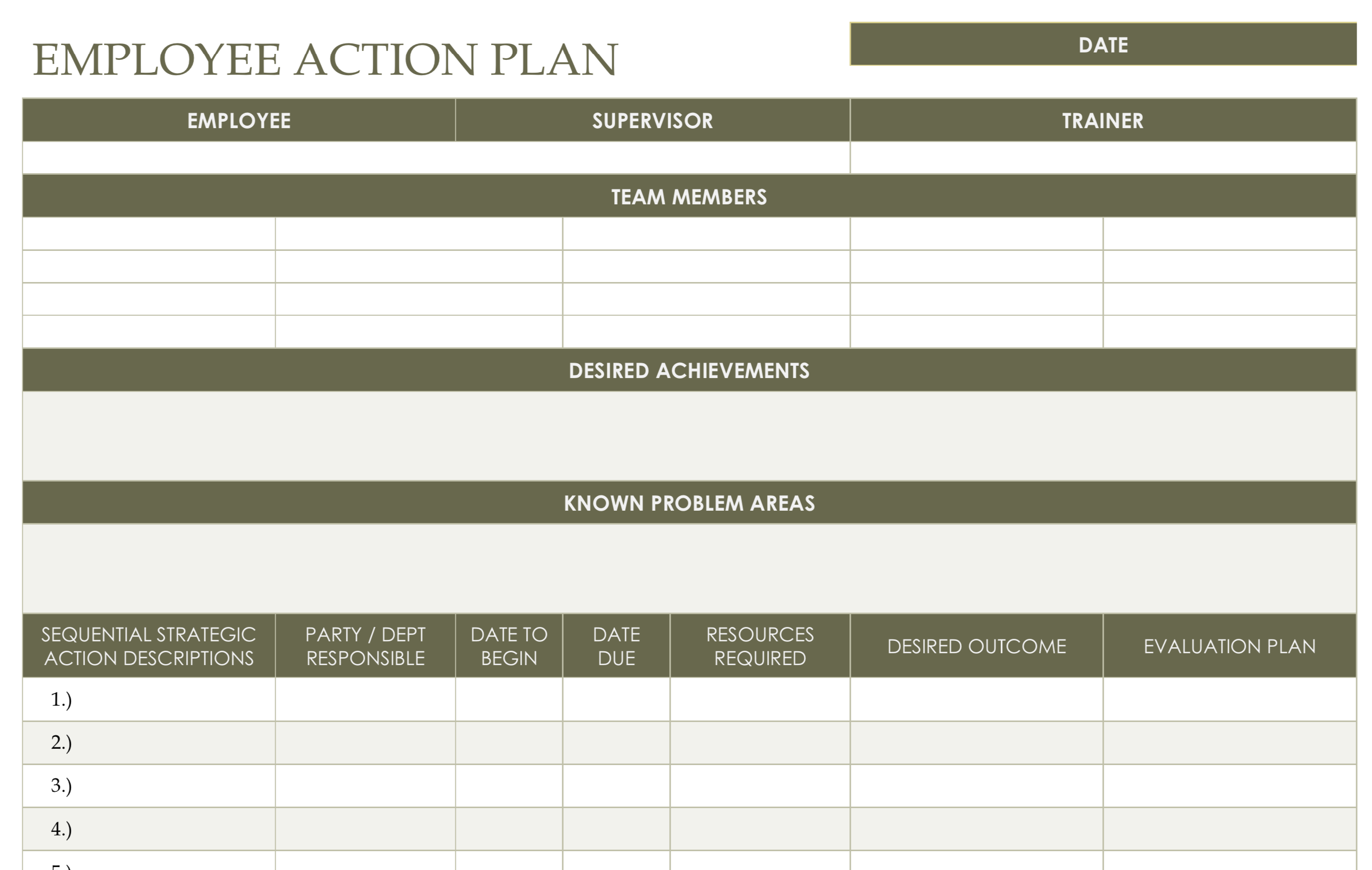 Free Action Plan Templates Printables Word Excel Worksheet Template