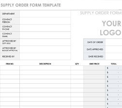 Free Supply Order Form Template - FREE PRINTABLE TEMPLATES