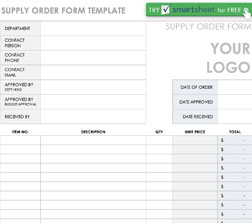 Office Supply Order Form Template | ExcelTemplate