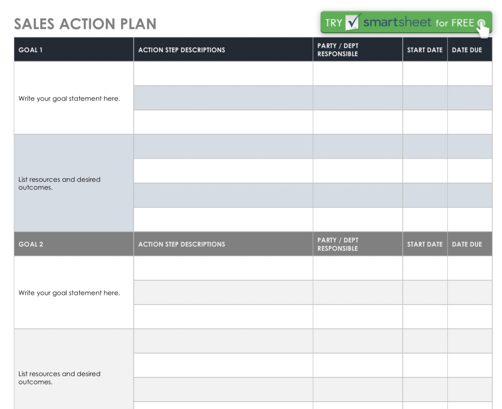 Sales Action Plan Template ExcelTemplate