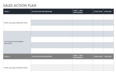action plan templates excel