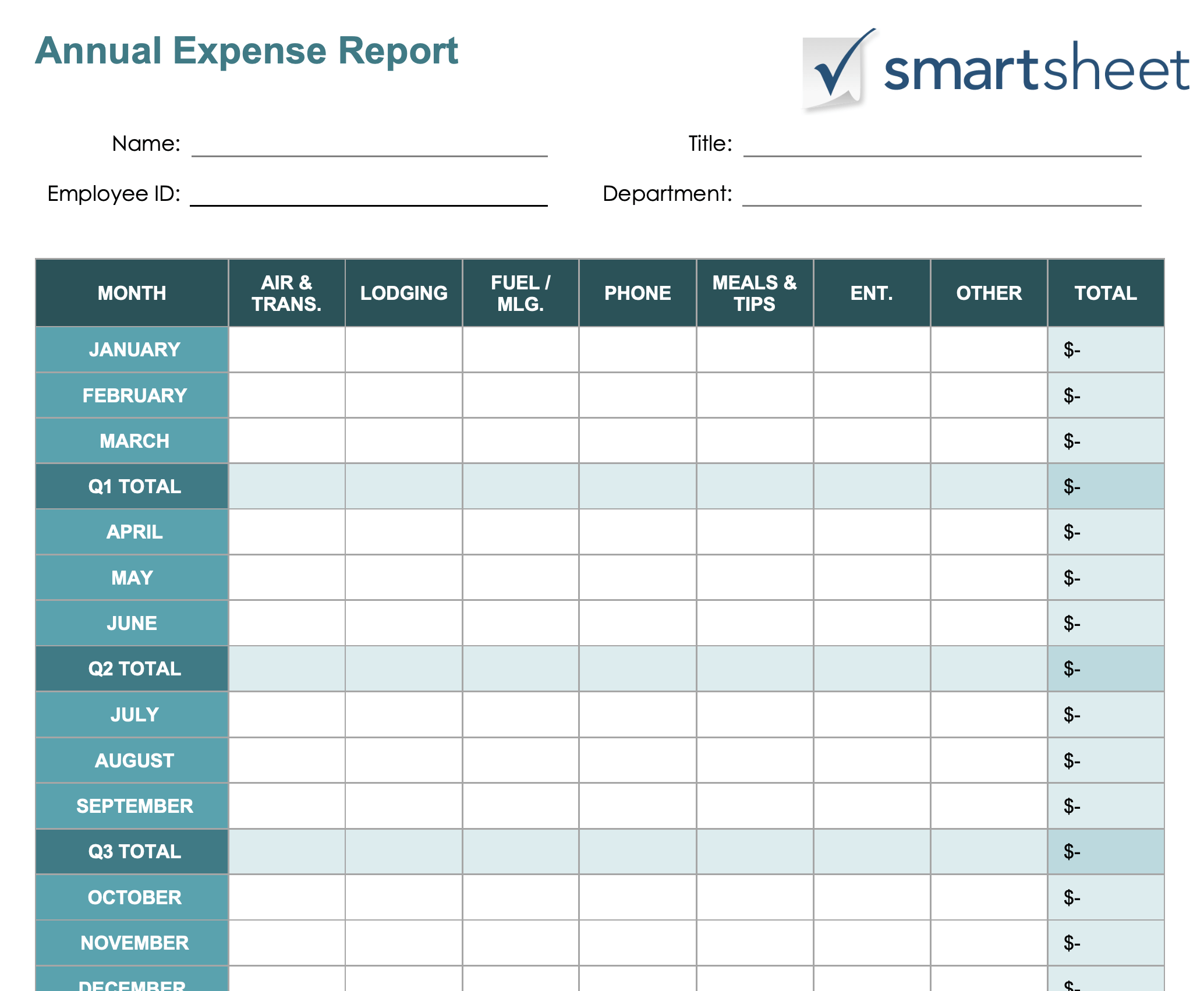 income and expense report template