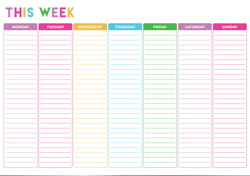 excel calendar template weekly