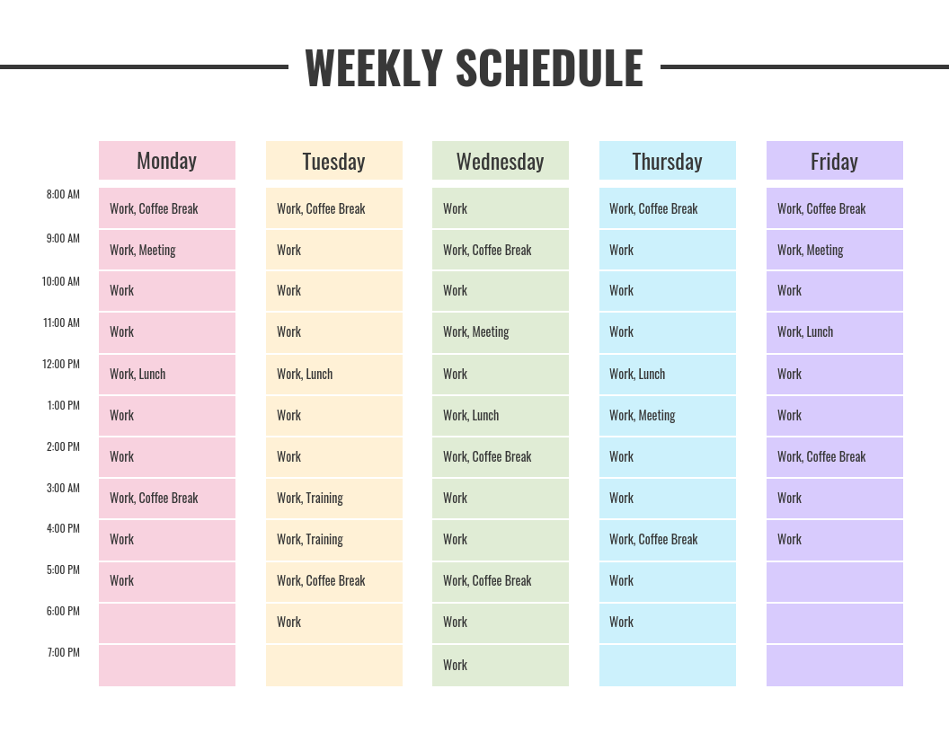 Scheduling Excel Templates